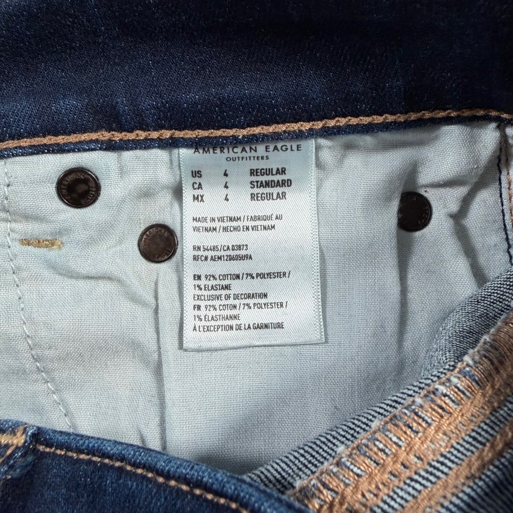 American Eagle Super Hi-Rise Flare Jeans Women 4 (FITS 28x27) Blue Super Stretch - Picture 5 of 13